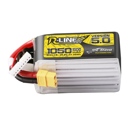 Tattu R-Line Version 5.0 1050mAh 29.6V 8S 150C Lipo Battery Pack with XT60 Plug1.webp