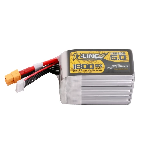 Tattu R-Line Version 5.0 1800mAh 22.2V 150C 6S Lipo Battery Pack with XT60 Plug1.webp